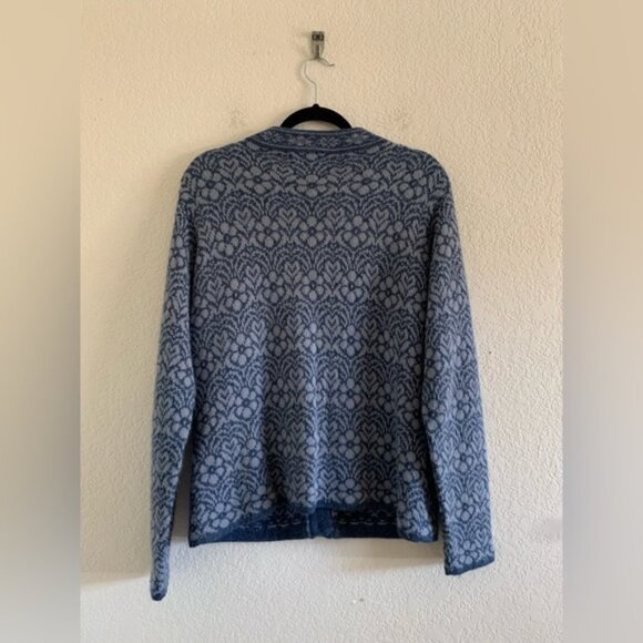 Alpaca Imports Alpaca Wool Womens Sweater Cardigan Size Large Floral - Picture 2 of 10